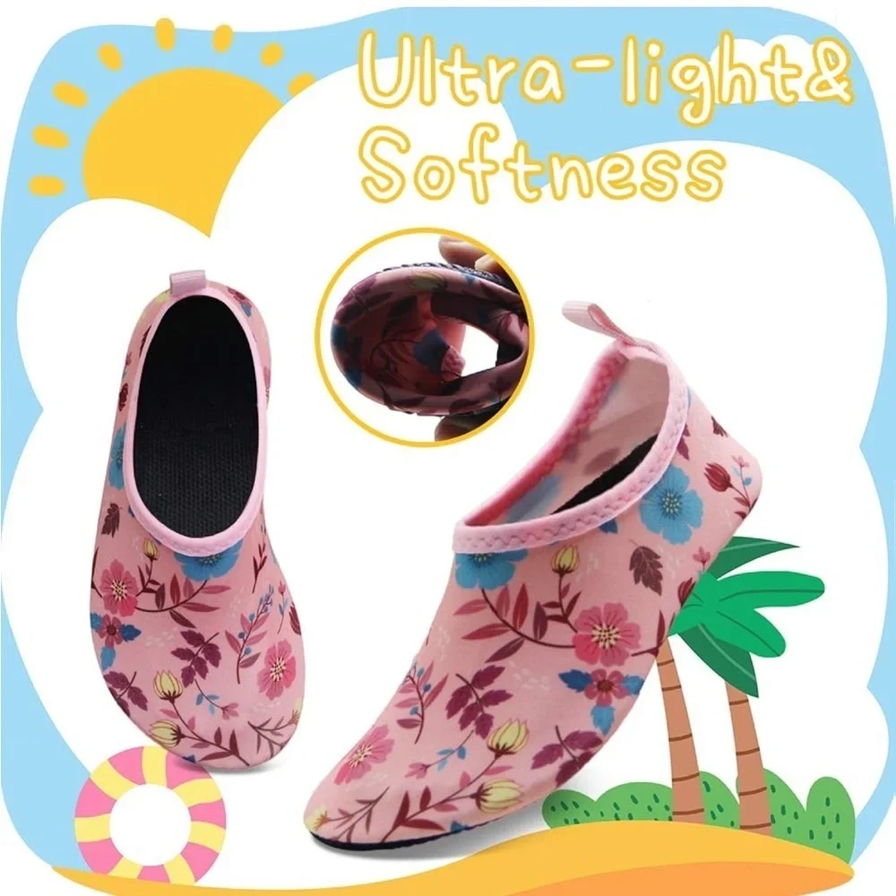 Brand new NWT Kids' Pink Floral Water Shoes size 3.5-4